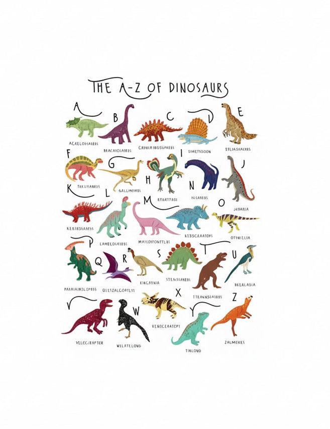 The A-Z of Dinosaurs Greetings Card