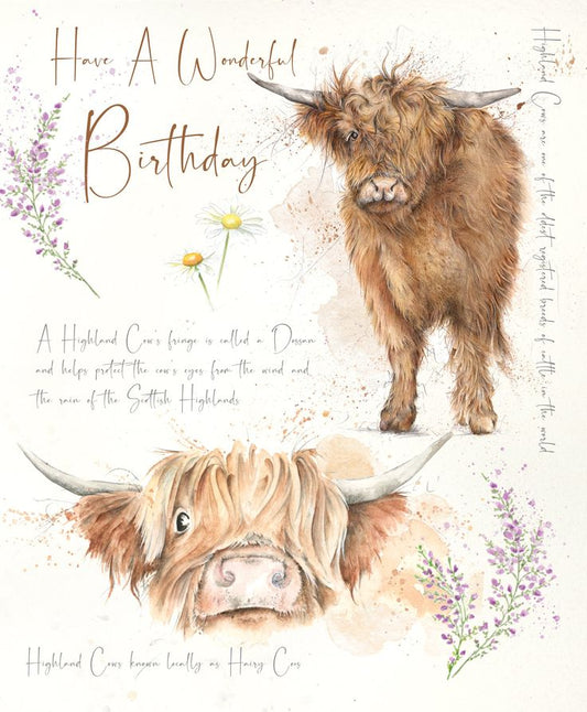 Highland Cow Birthday  Card