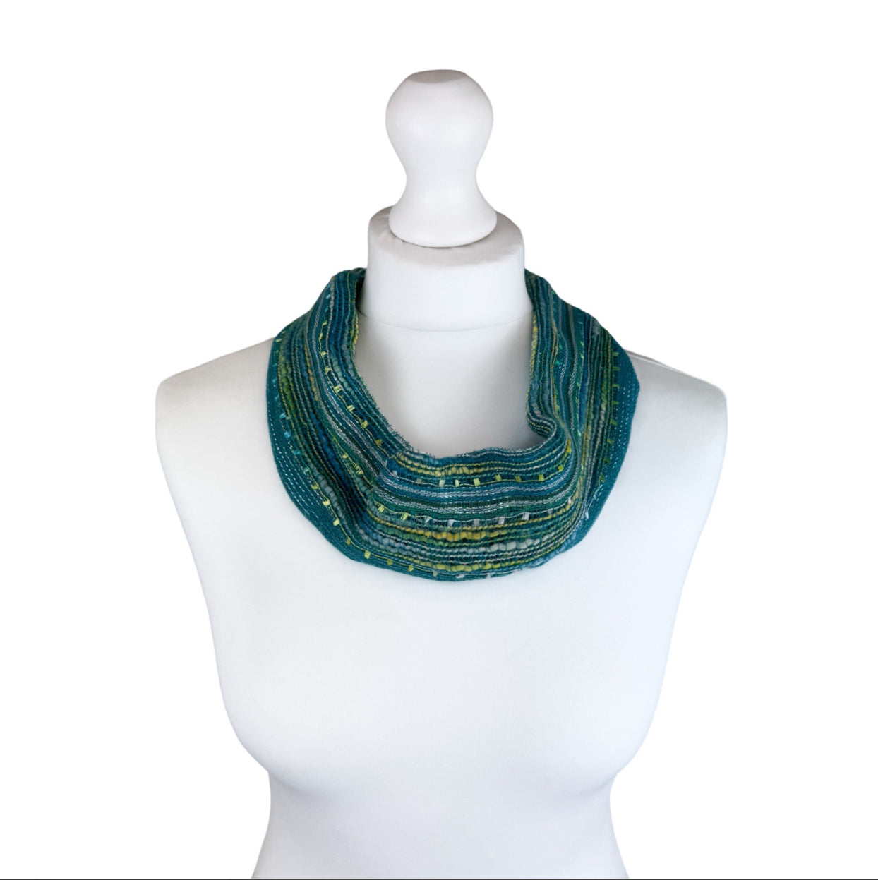 Vibrant Multi-Weave Magnetic Scarf (Turquoise)