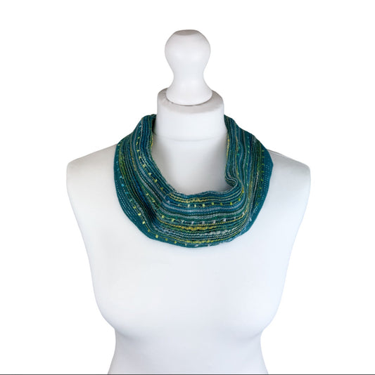 Vibrant Multi-Weave Magnetic Scarf, Turquoise