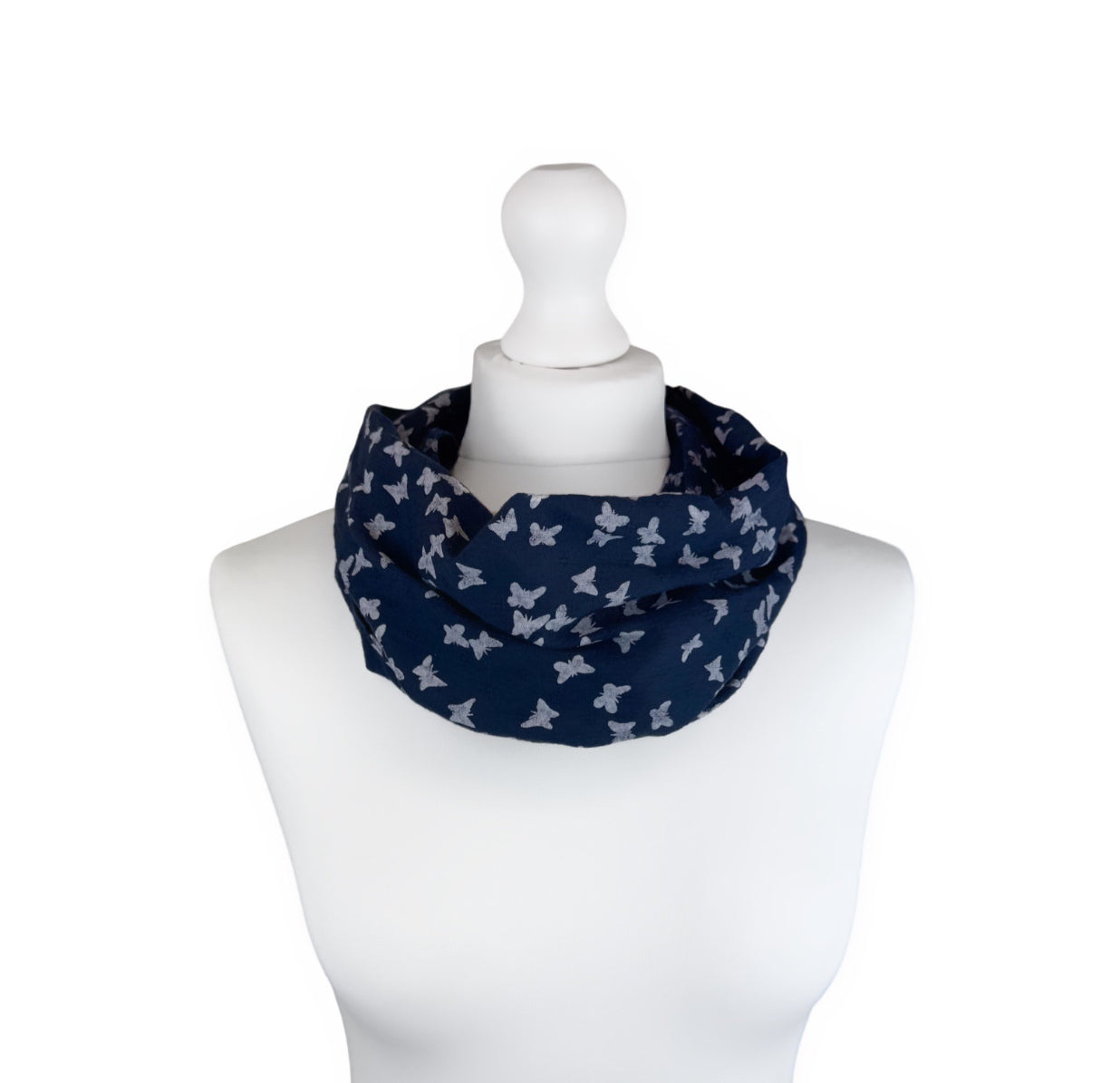 Butterfly Magnetic Scarf, Navy
