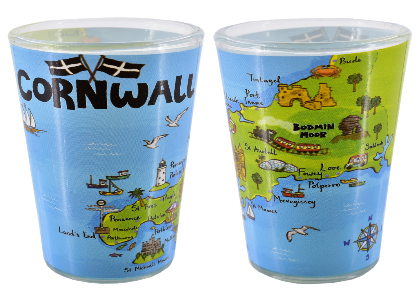 Cornwall Map Shot Glass