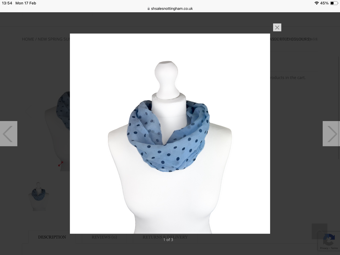 Polka Dot Print Scarf, Various Colours