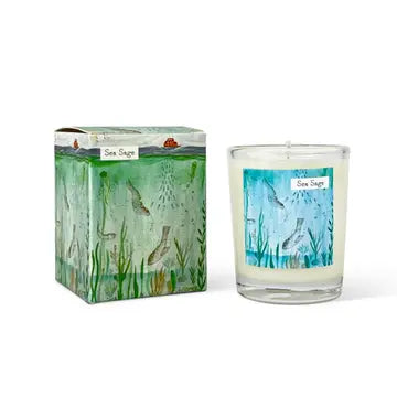 Diving Seals - Driftwood & Sage Scented Votive Candle, 9cl