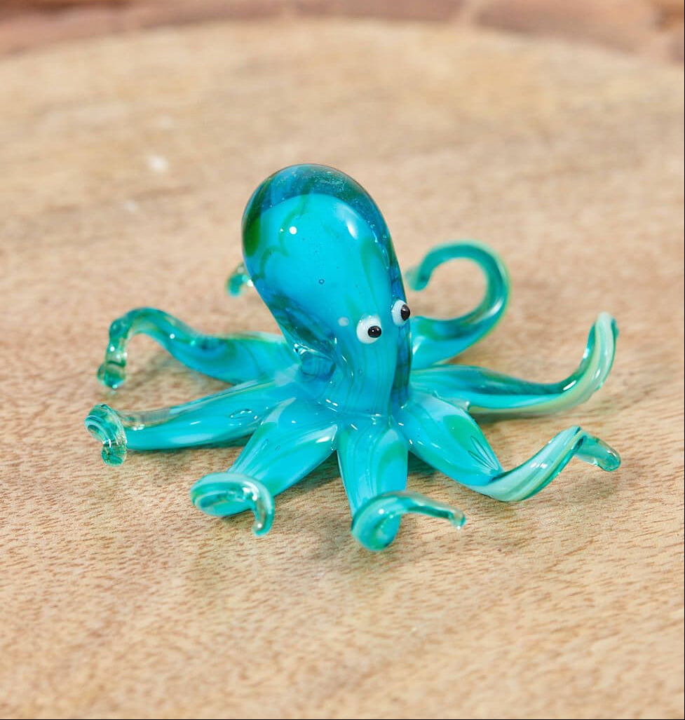 Glass Blue & Green Octopus