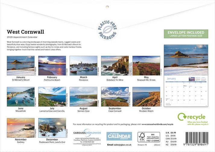West Cornwall A4 Calendar, 2026