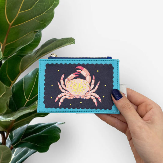 Coral Crab Zip Purse