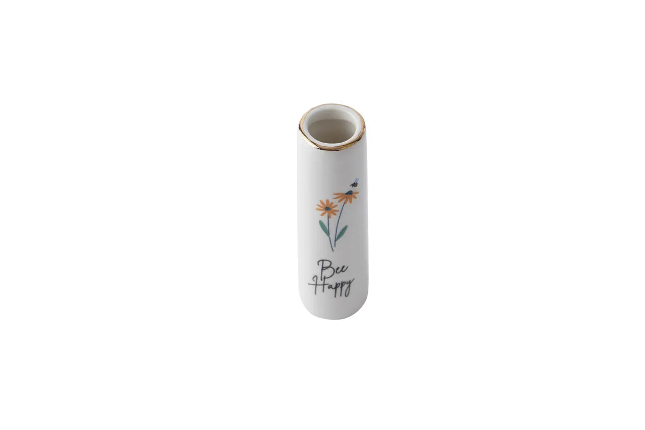 Just Smile 'Bee Happy' Ceramic Bud Vase