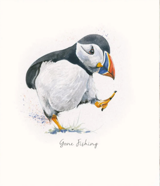 Feather & Fur Gone Fishing Greetings Card