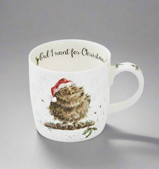 Wrendale Owl I Want for Christmas Mug