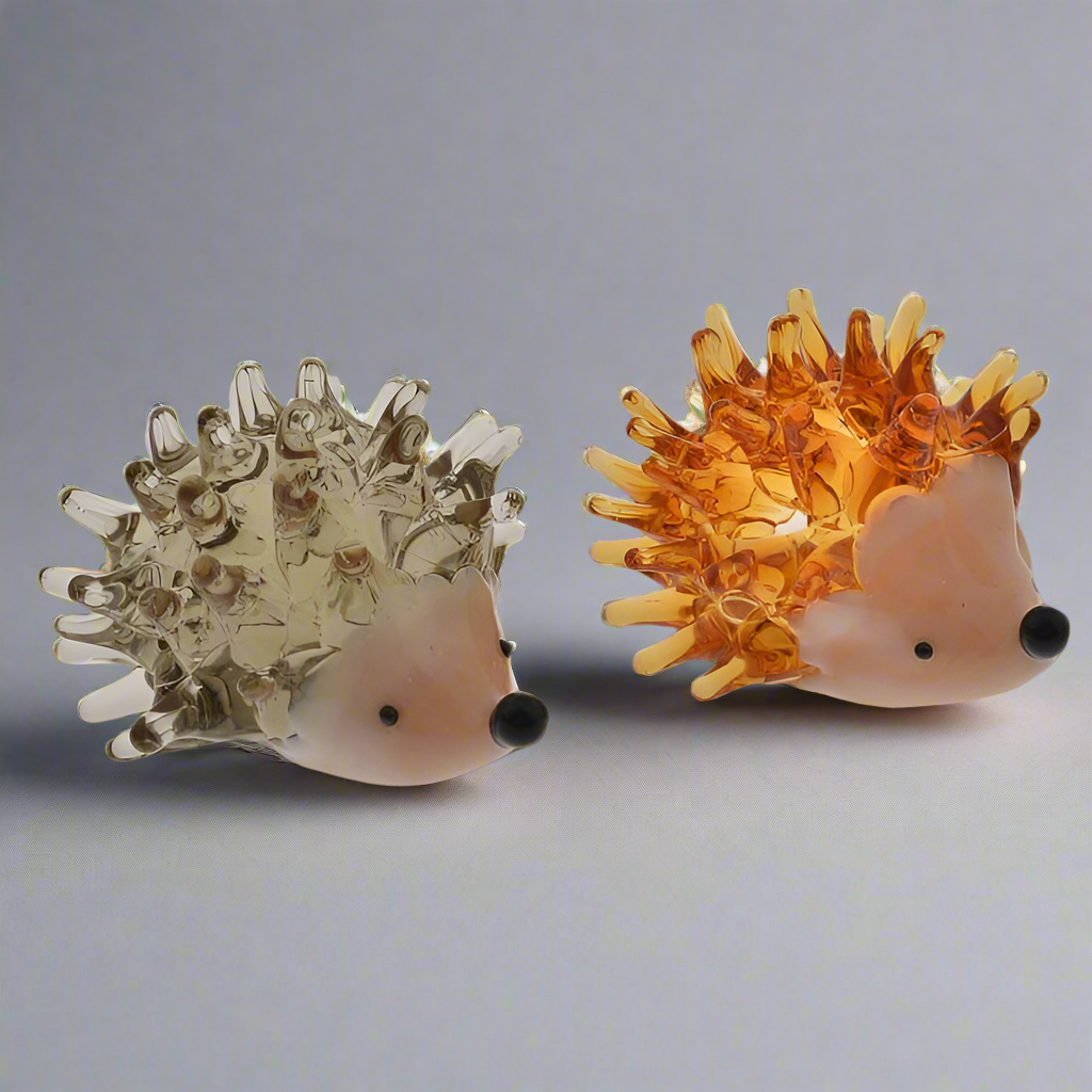 Glass Hedgehog, Grey or Orange