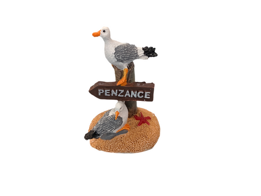 Penzance, Seagull and Sign Resin Figurine