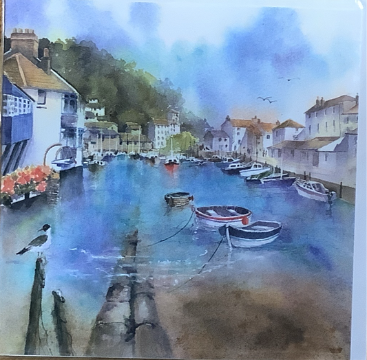Whispers on the Wind Harbour Scene Greetings Card