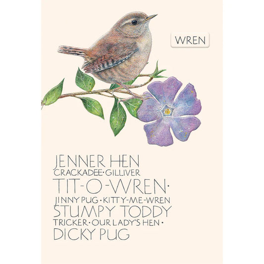 The Naming of Bird Wren Greetings Card