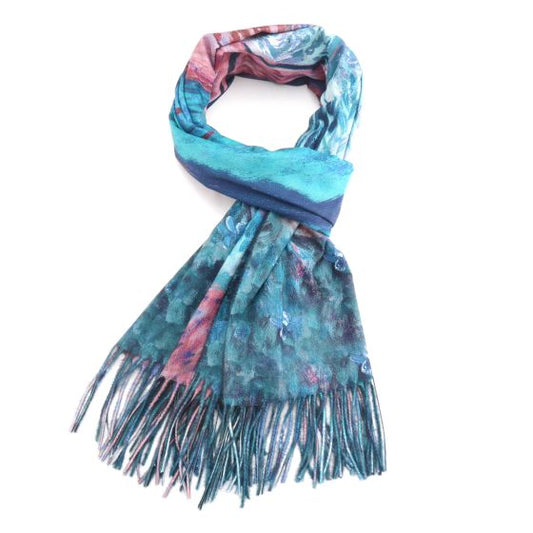 Painted Branches Scarf, Teal