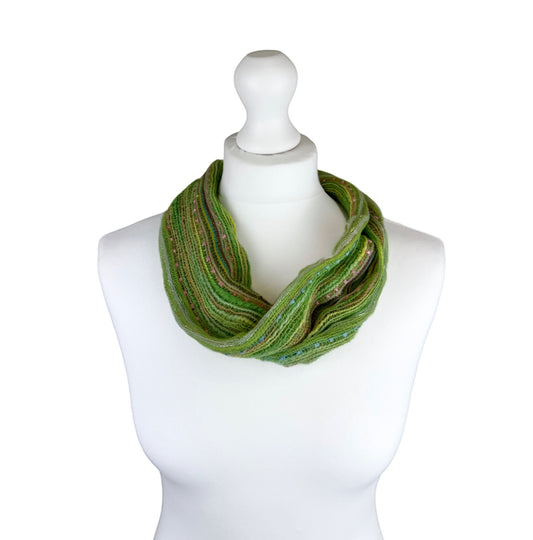 Vibrant Multi-Weave Magnetic Scarf, Lime Green