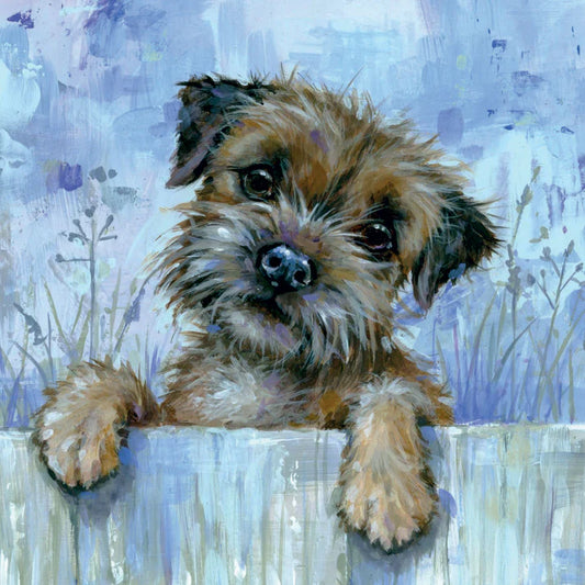 Best Friends Boarder Terrier Greetings Card