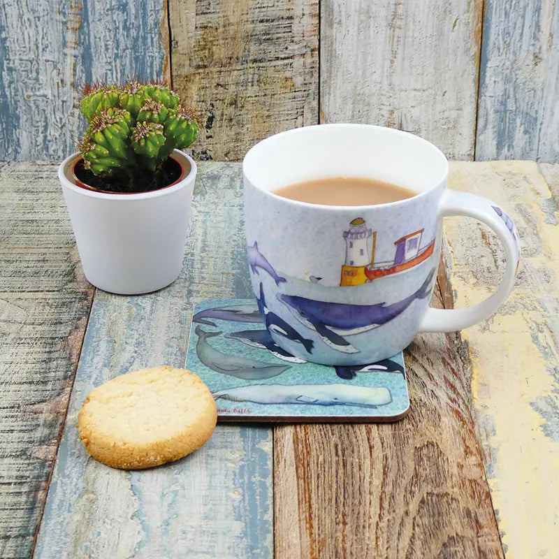 Emma Ball ‘Coastal Sealife' Bone China Mug with Gift Box