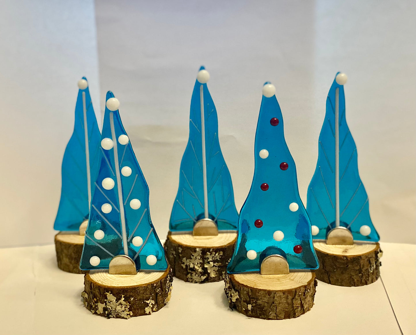 Standing Turquoise Glass Christmas Tree Decoration