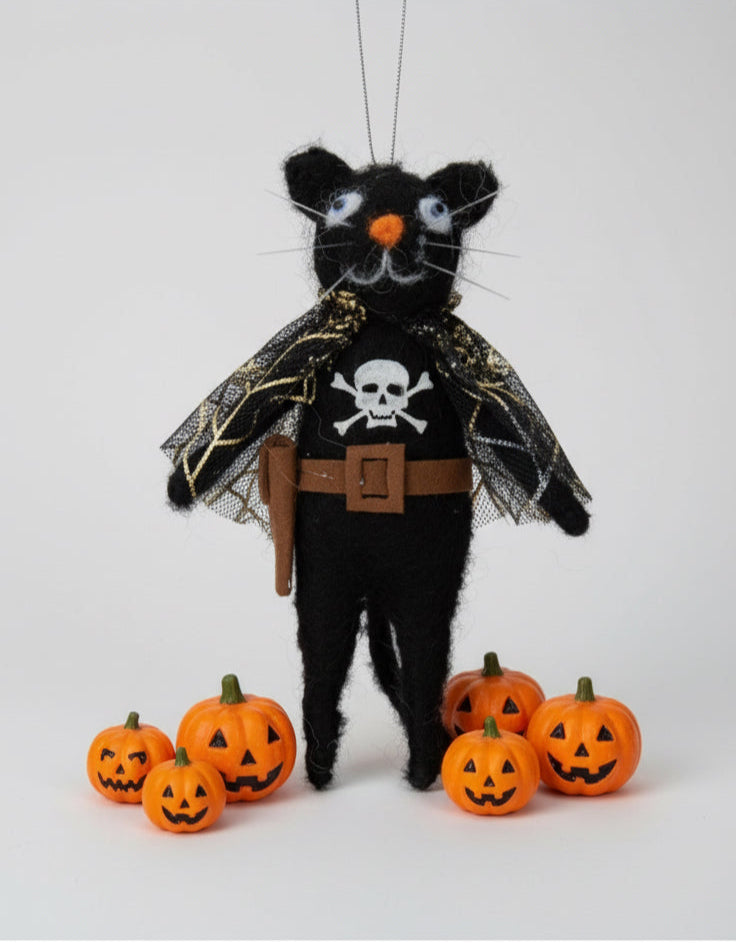 Handmade Felt Black Cat