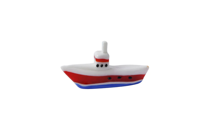 Glass Trawler Ship Figurine