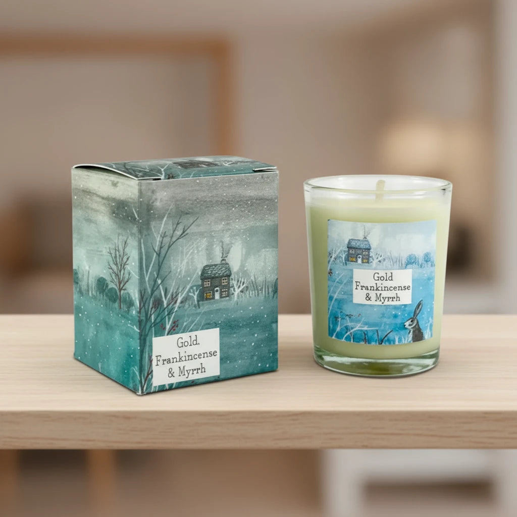 Gold, Frankincense & Myrrh Scented Votive Candle, 9cl