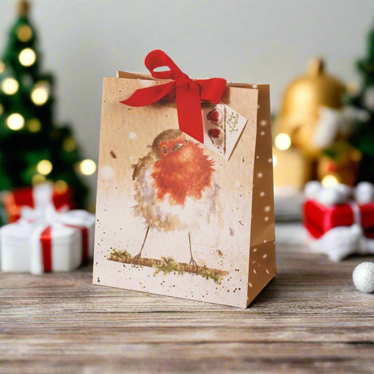 Small Robin Christmas Gift Bag