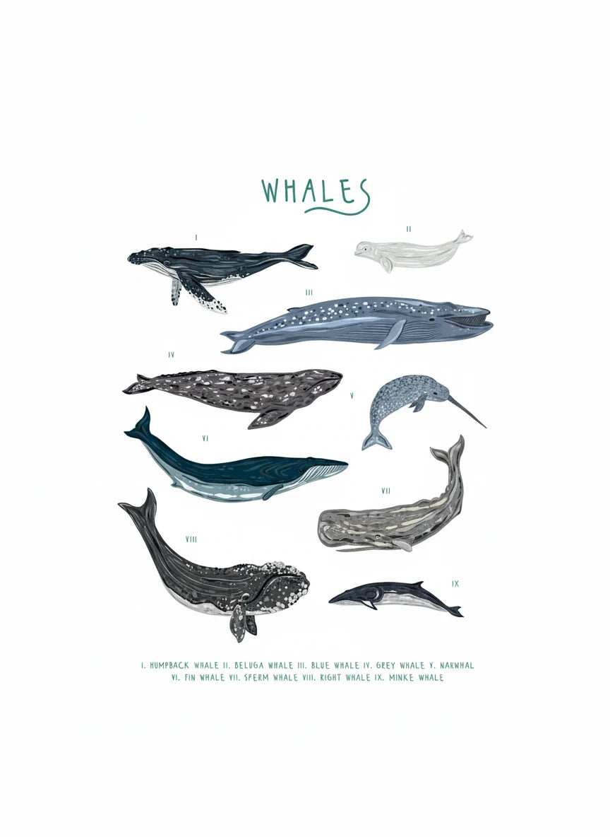 Whales Guide Greetings Card