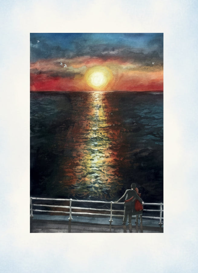 September Sunset Greetings Card