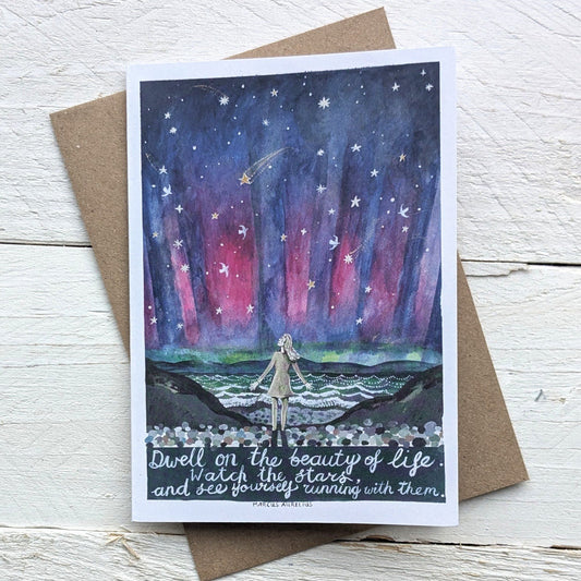 Running With The Stars Greetings Card