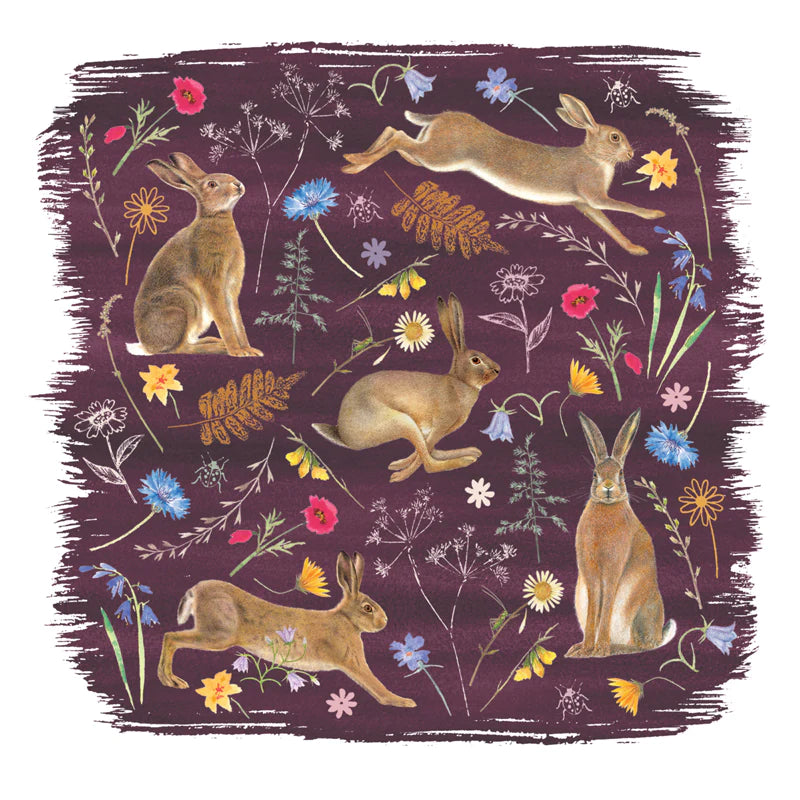 RSPB Hares in the Meadow Greetings Card