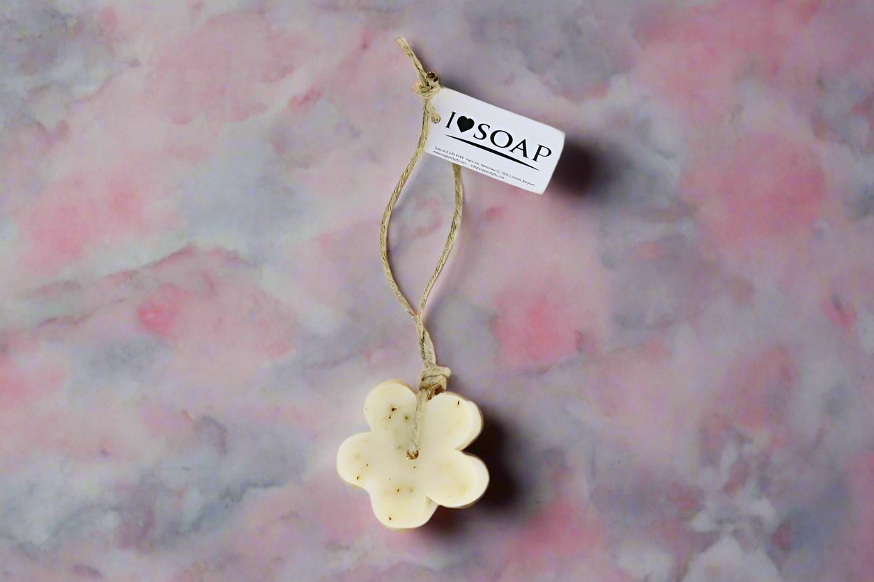 Wild Rose Flower Soap on a Rope