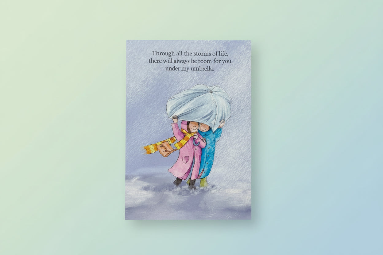 ‘Under my Umbrella’, Greetings Card