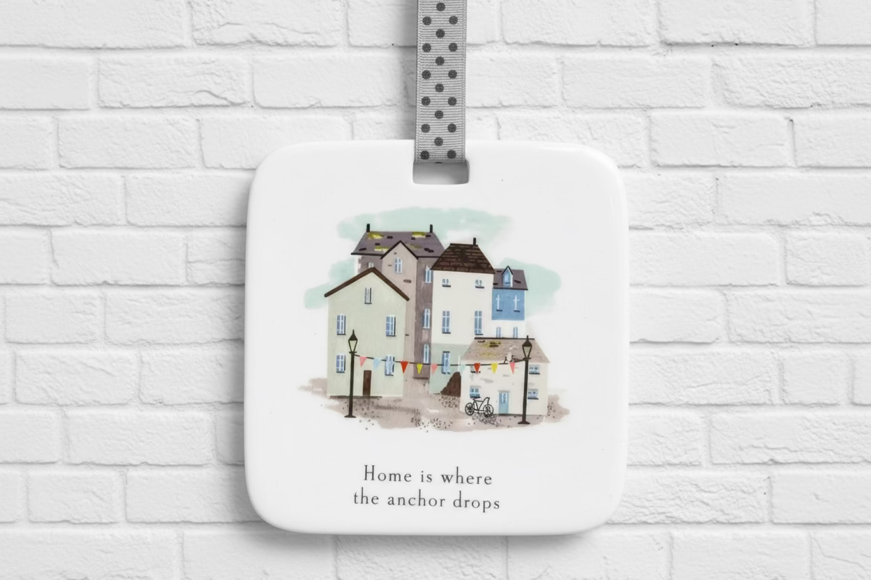 'Home is where the anchor drops', Ceramic Sign