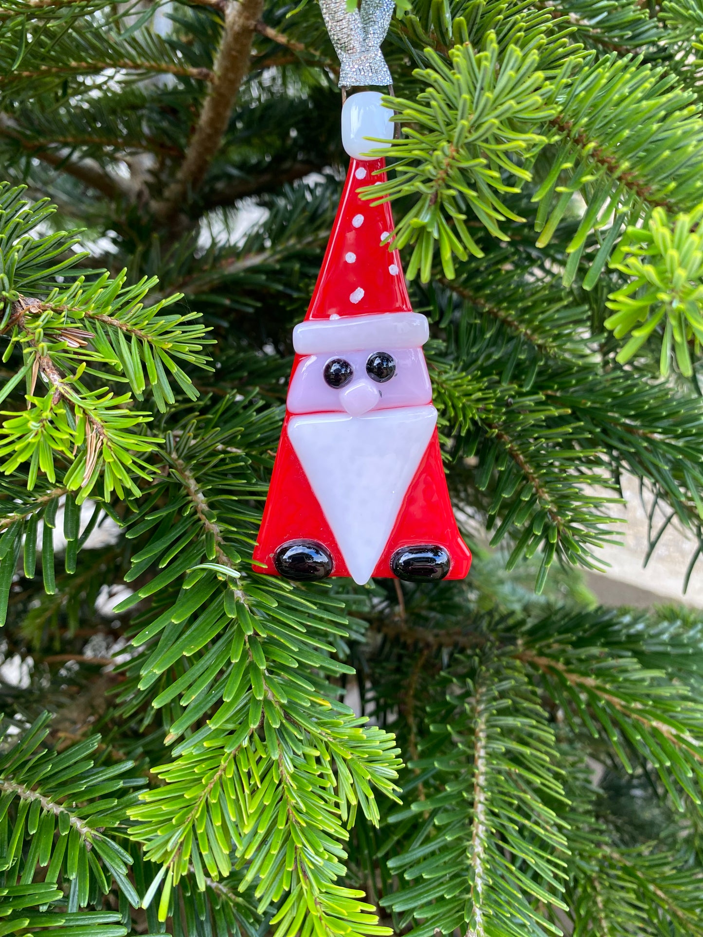 Glass Santa Christmas Tree Decoration