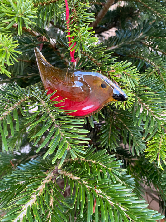 Glass Handmade Robin Christmas Tree Decoration
