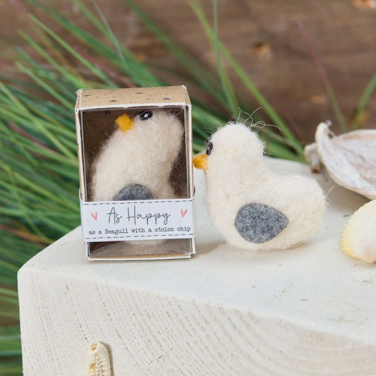 Handmade Felt Keepsake, Tiny World Seagull, Boxed
