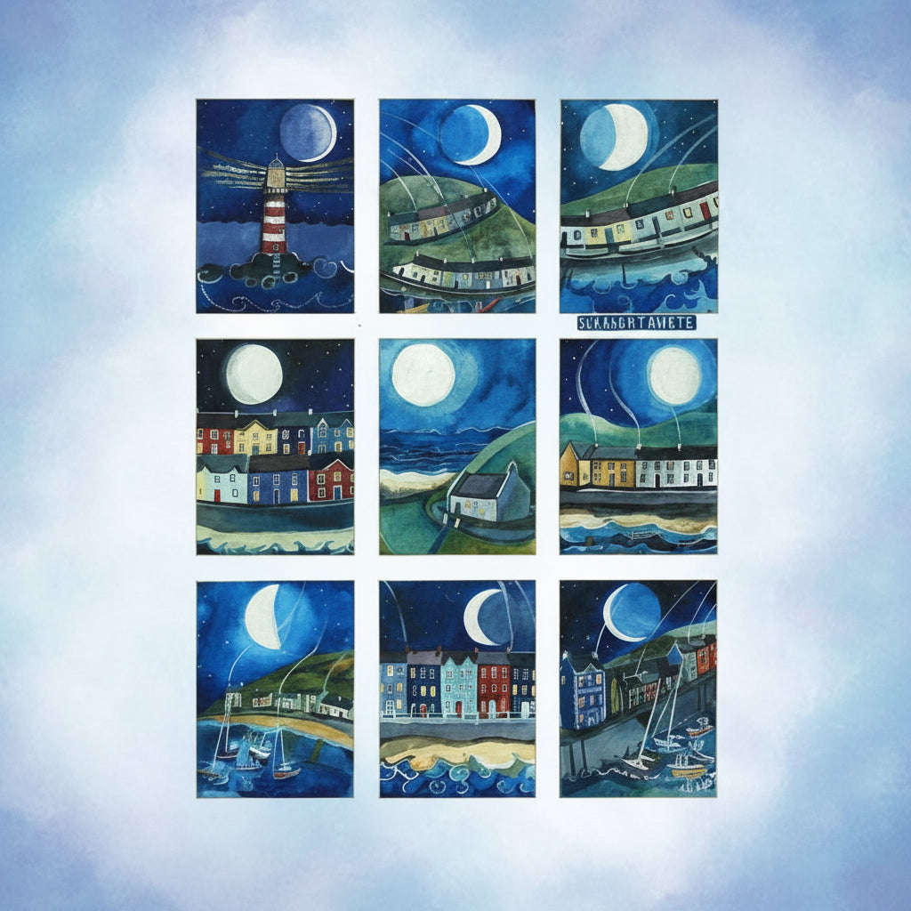 'Moon Cycle' Greetings Card