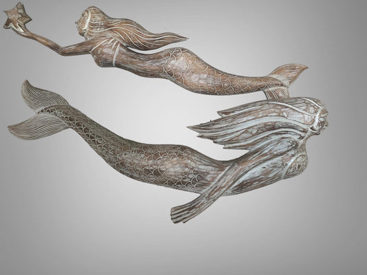 Wooden Swimming Mermaid