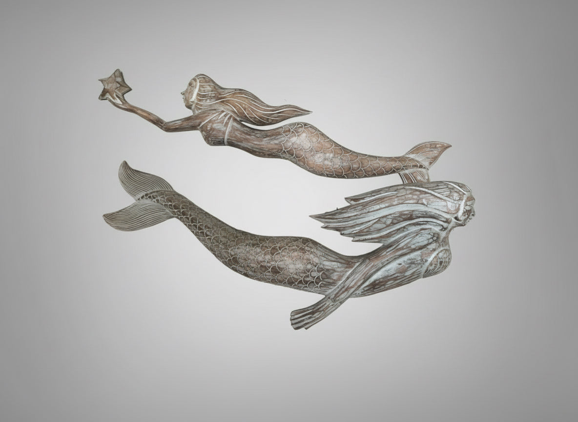 Wooden Swimming Mermaid