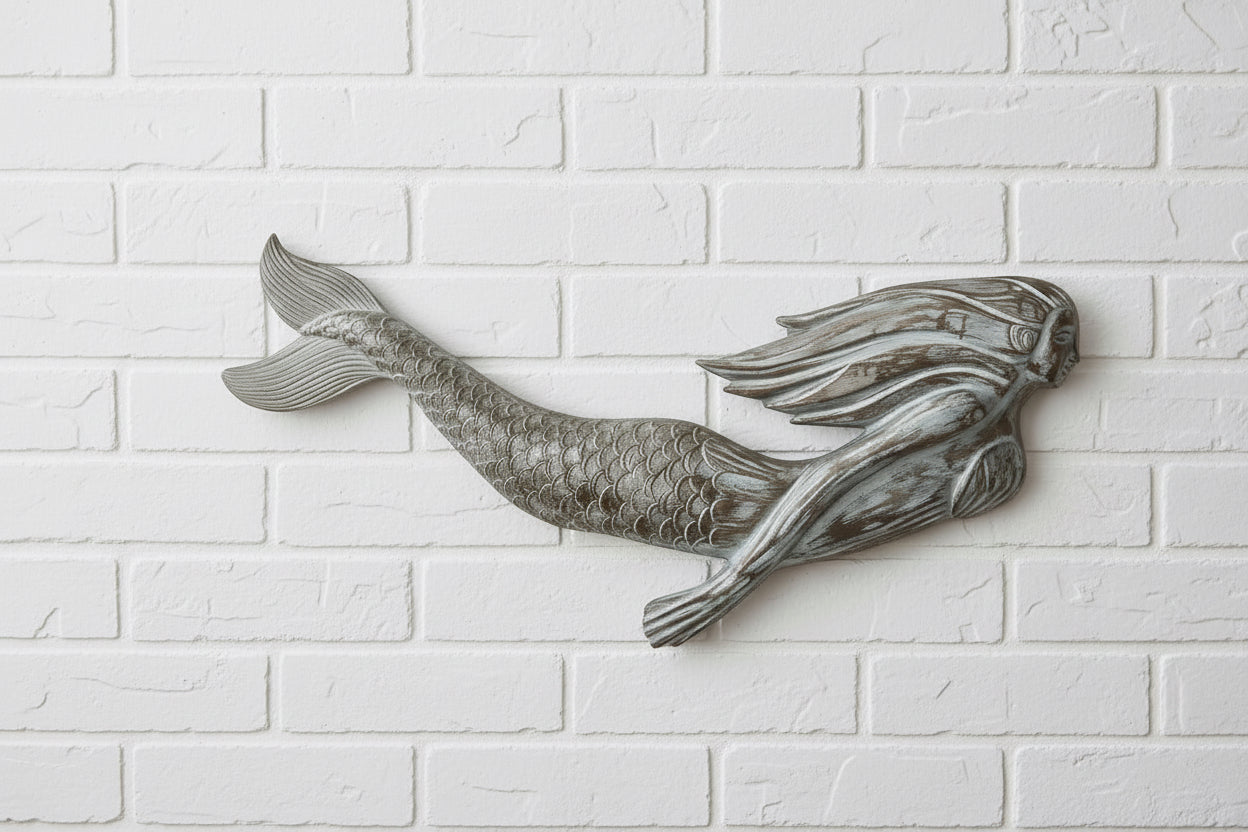 Handmade Wooden Swimming Mermaid