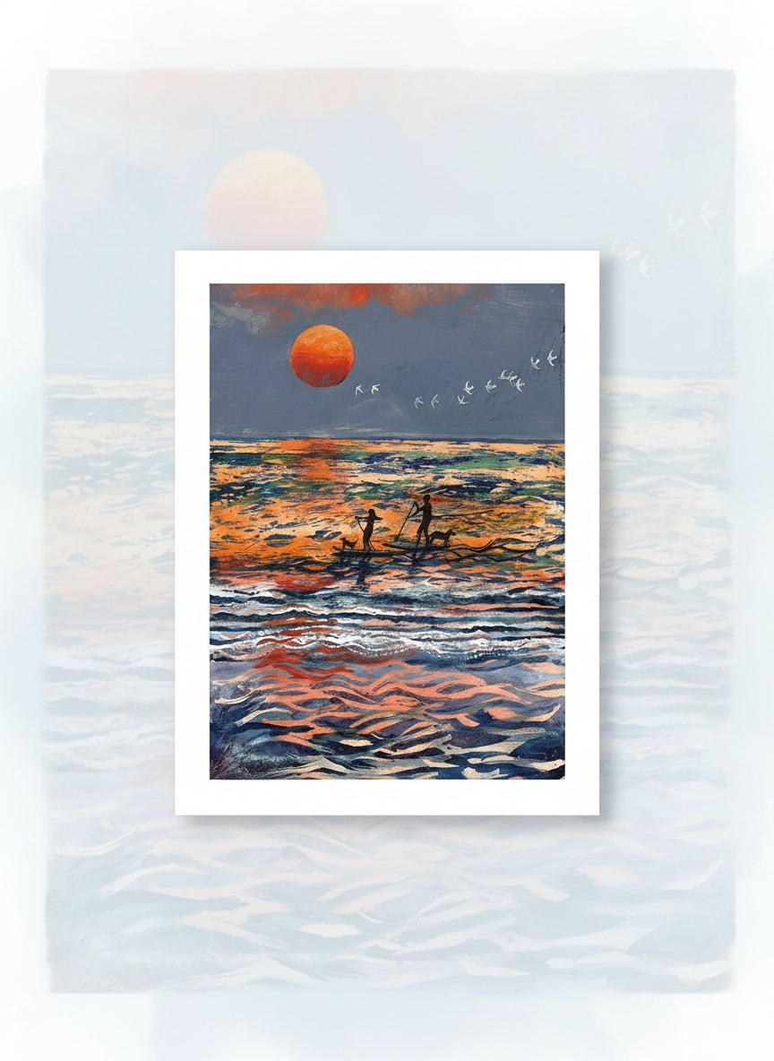 Lizzie Spikes 'Paddleboarders' Greetings Card