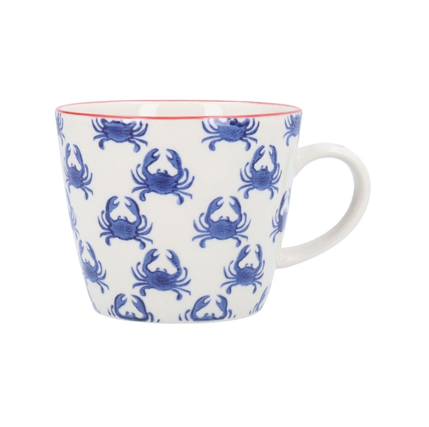 Navy Stoneware Crab Mug