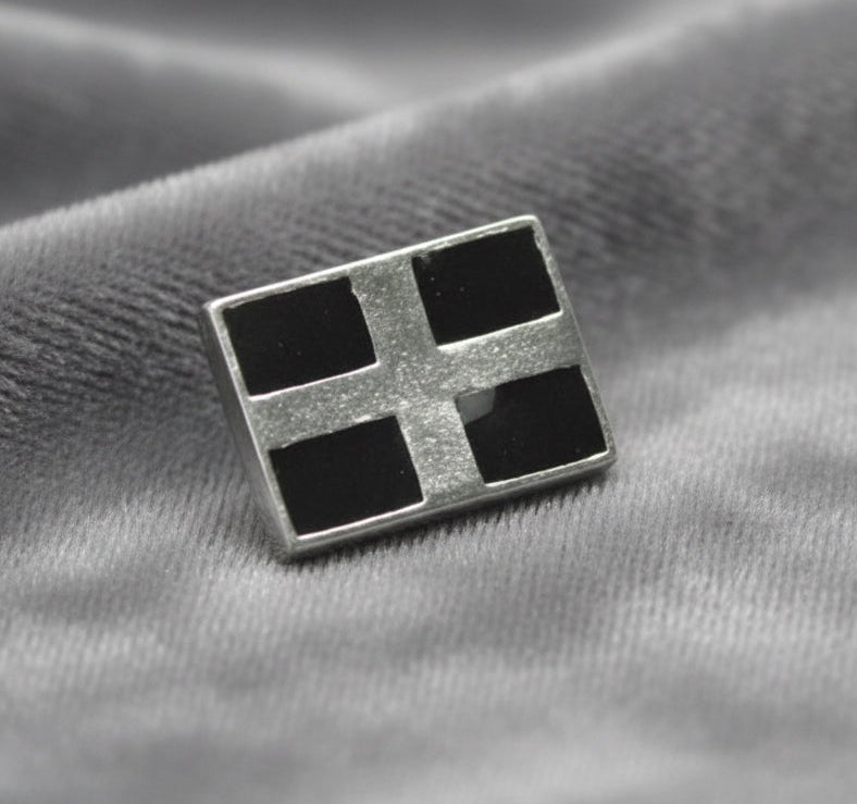 Cornish Pewter St Pirans Flag Pin Badge