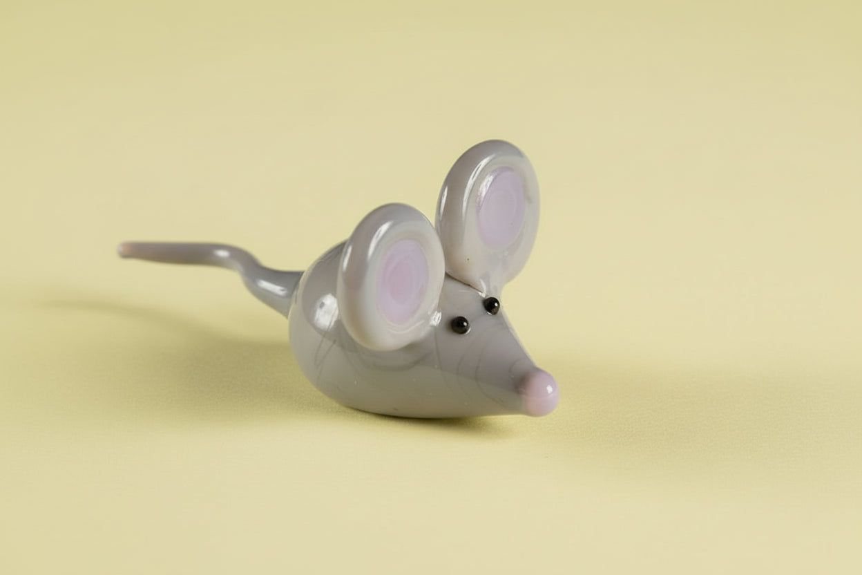 Glass Mouse Figurine