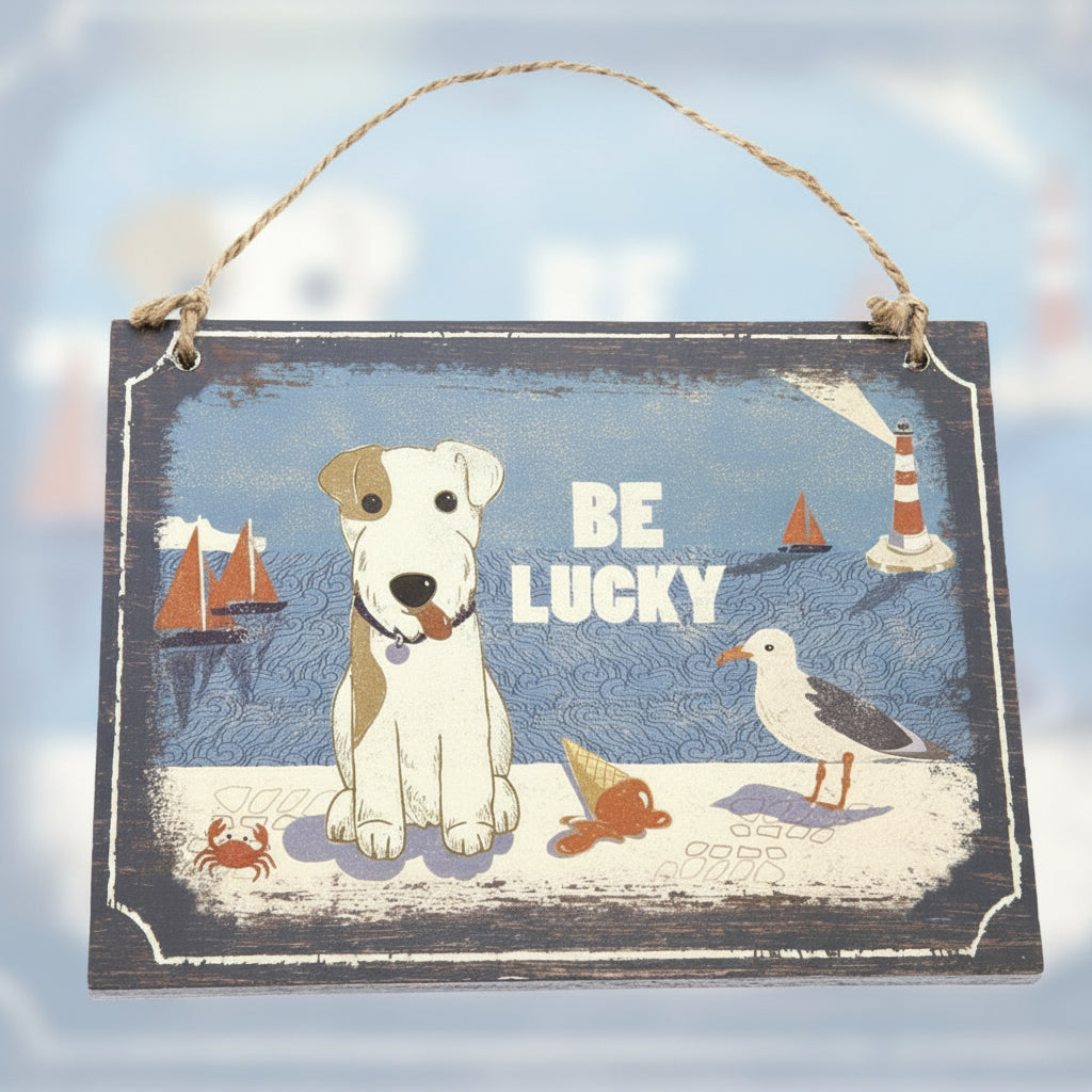 Ahoy! Be Lucky wooden sign