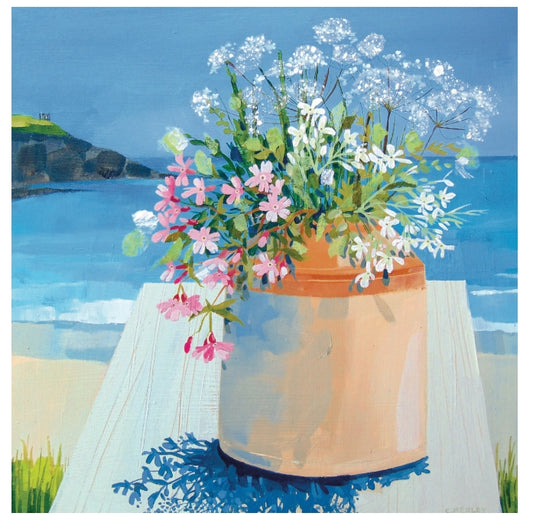 Claire Henley Fresh Flowers at the Hidden Hut Greetings Card