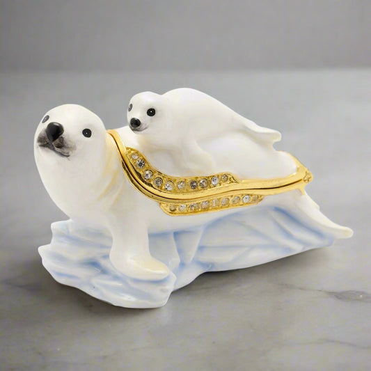 Mother & Baby Seal Treasured Trinket Box
