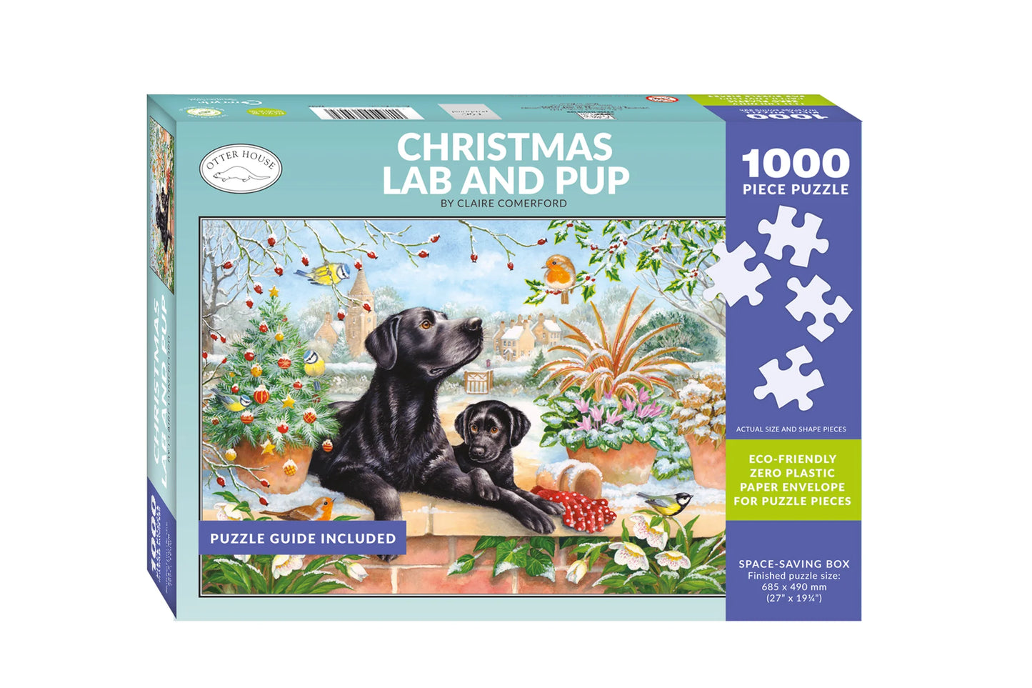 Christmas Lab & Pup - 1000 Piece Jigsaw