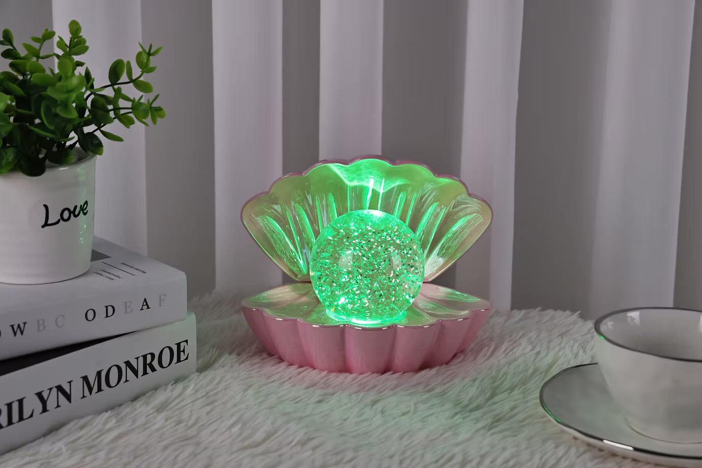 Colour Changing Mood Lamp Clam Shell - Pink Pearl